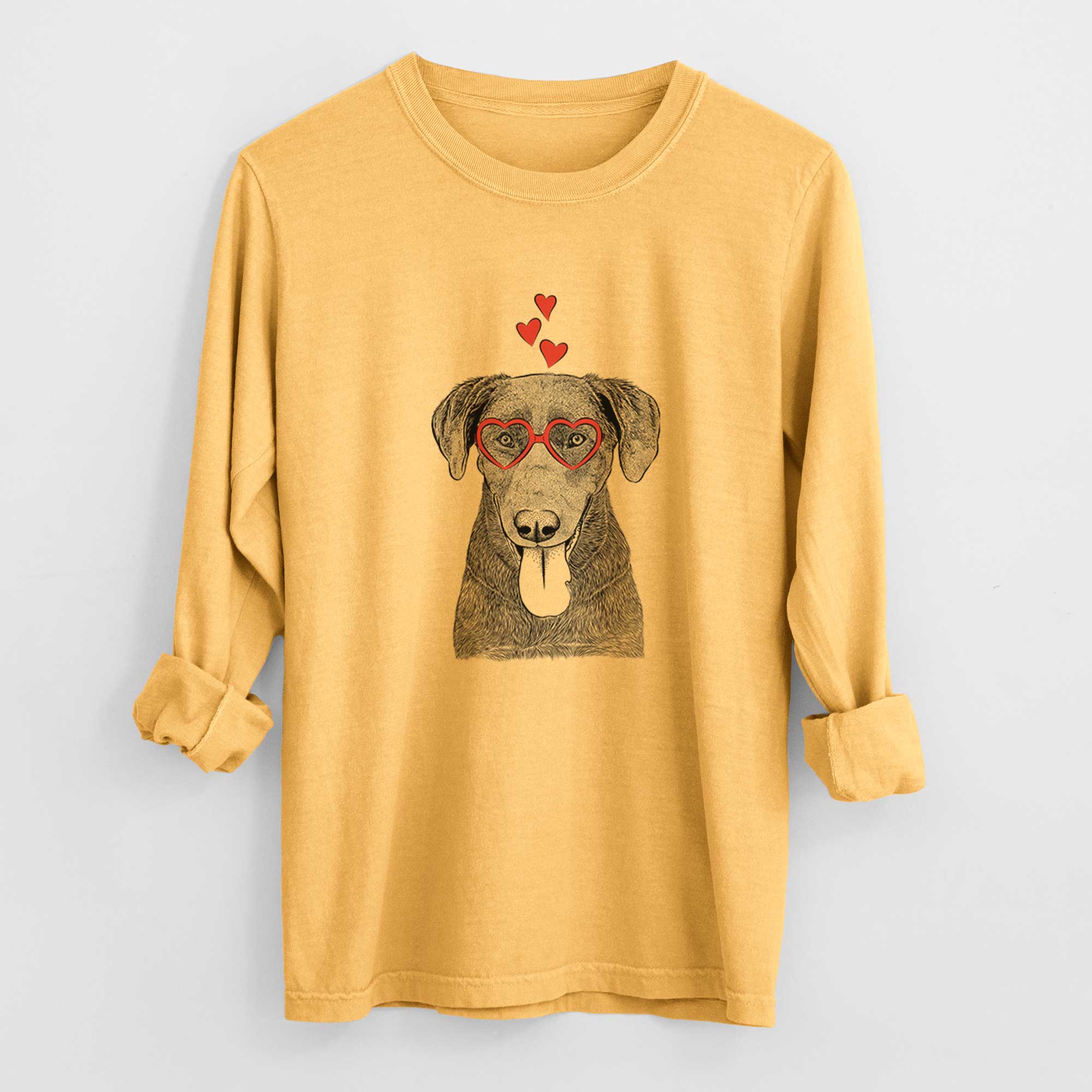 Valentine Tobes the Chocolate Lab - Heavyweight 100% Cotton Long Sleeve