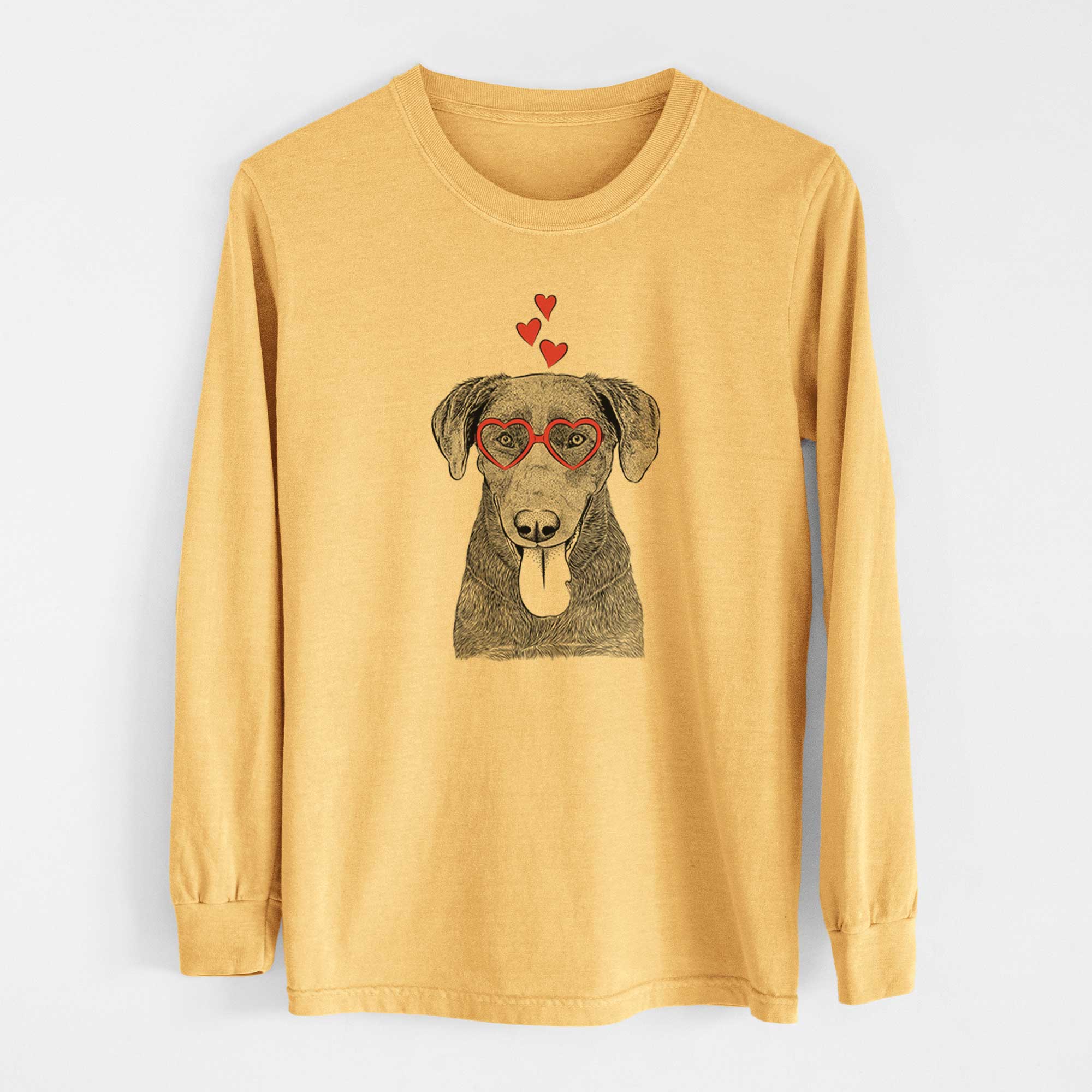 Valentine Tobes the Chocolate Lab - Heavyweight 100% Cotton Long Sleeve