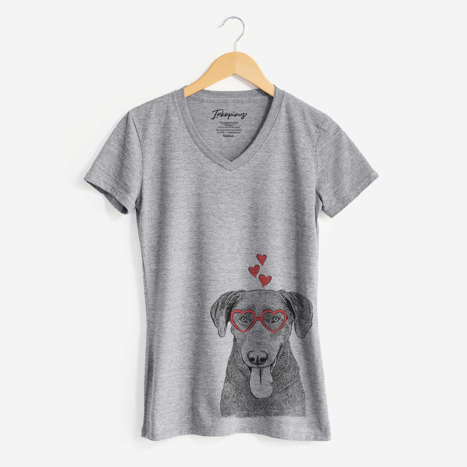 Valentine Tobes the Chocolate Lab - Women's V-neck Shirt