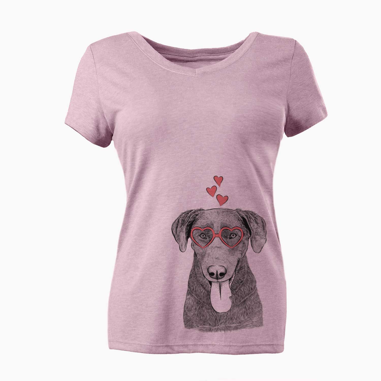 Valentine Tobes the Chocolate Lab - Women's V-neck Shirt