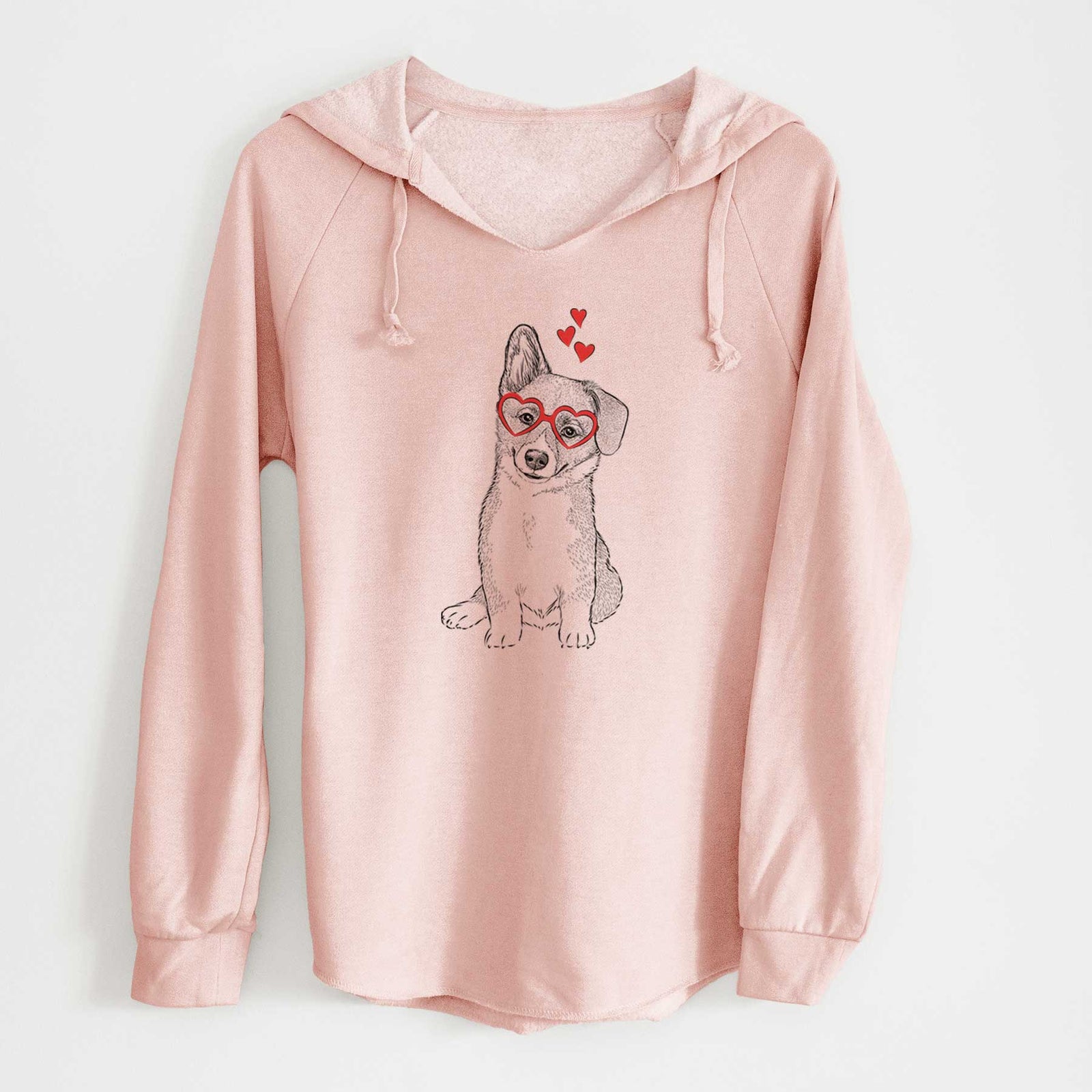 Valentine Toby the Corgi Puppy - Cali Wave Hooded Sweatshirt
