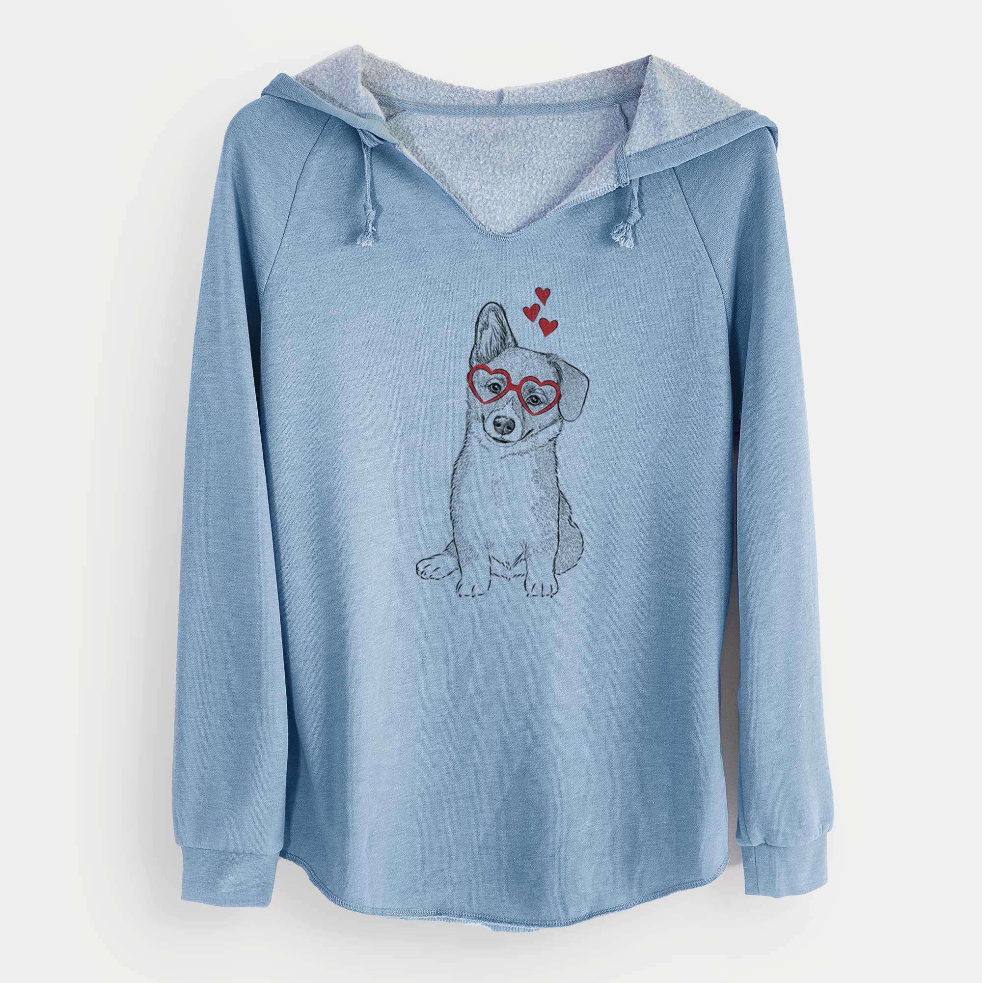 Valentine Toby the Corgi Puppy - Cali Wave Hooded Sweatshirt