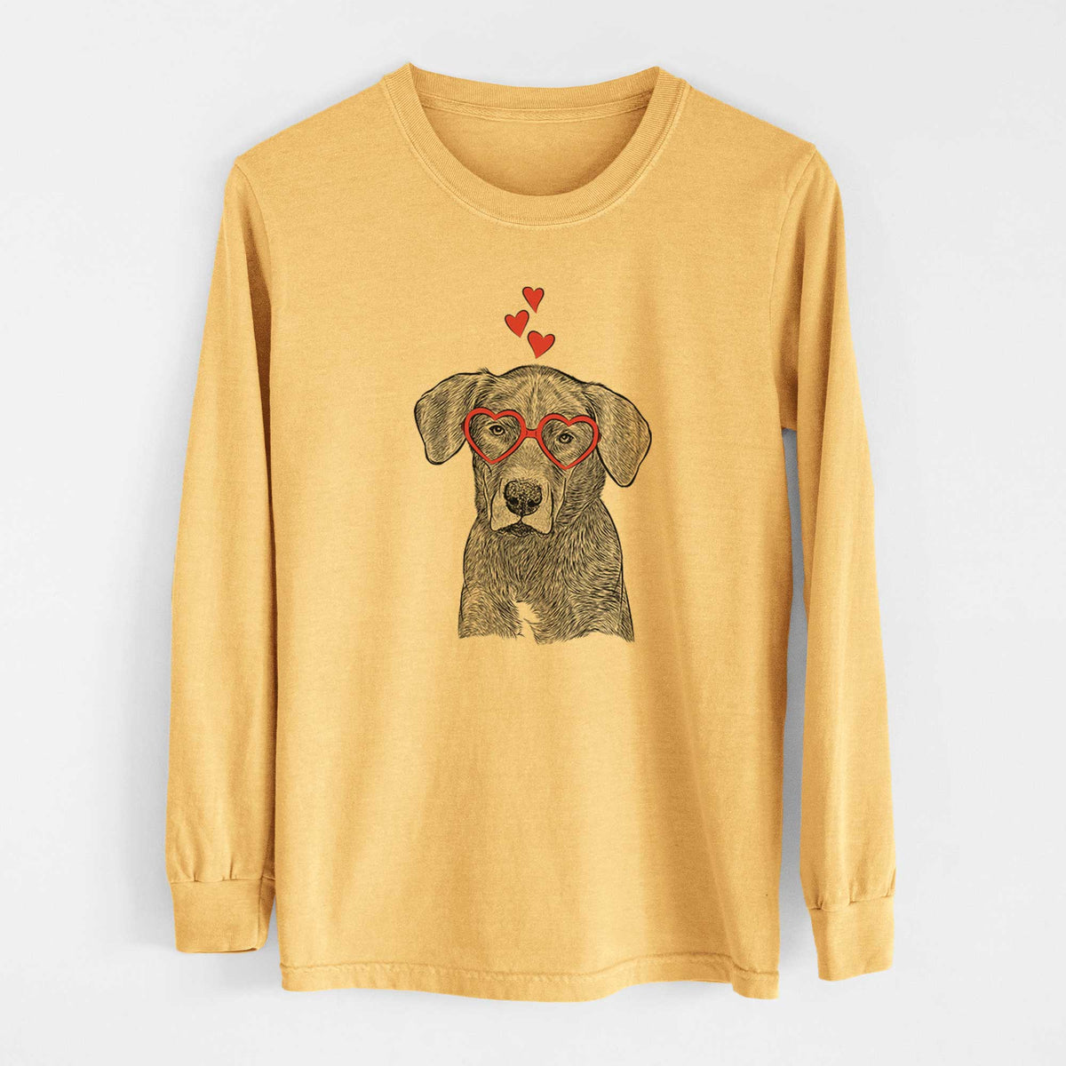 Valentine Tom the Lab Dane Mix - Heavyweight 100% Cotton Long Sleeve
