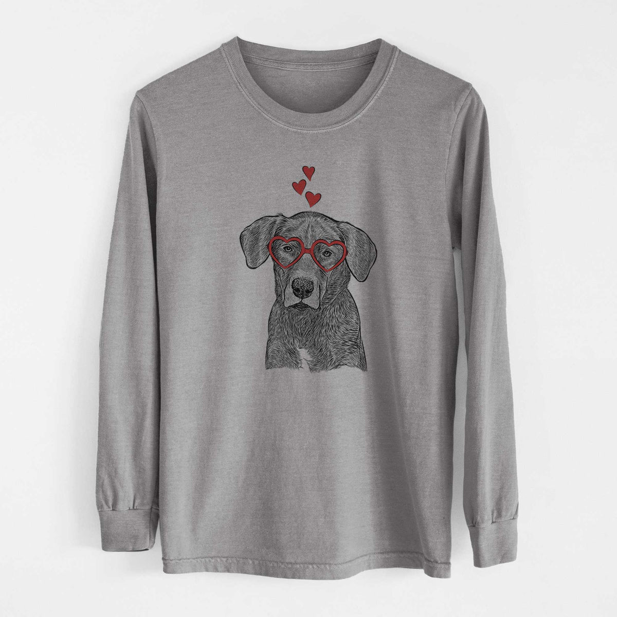 Valentine Tom the Lab Dane Mix - Heavyweight 100% Cotton Long Sleeve