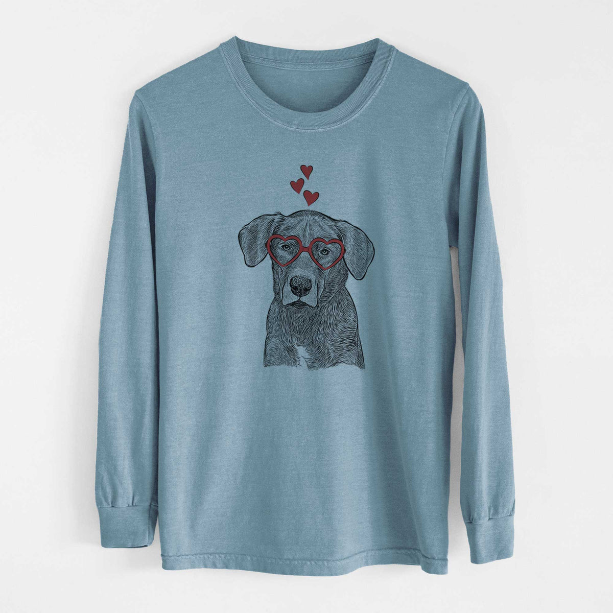Valentine Tom the Lab Dane Mix - Heavyweight 100% Cotton Long Sleeve