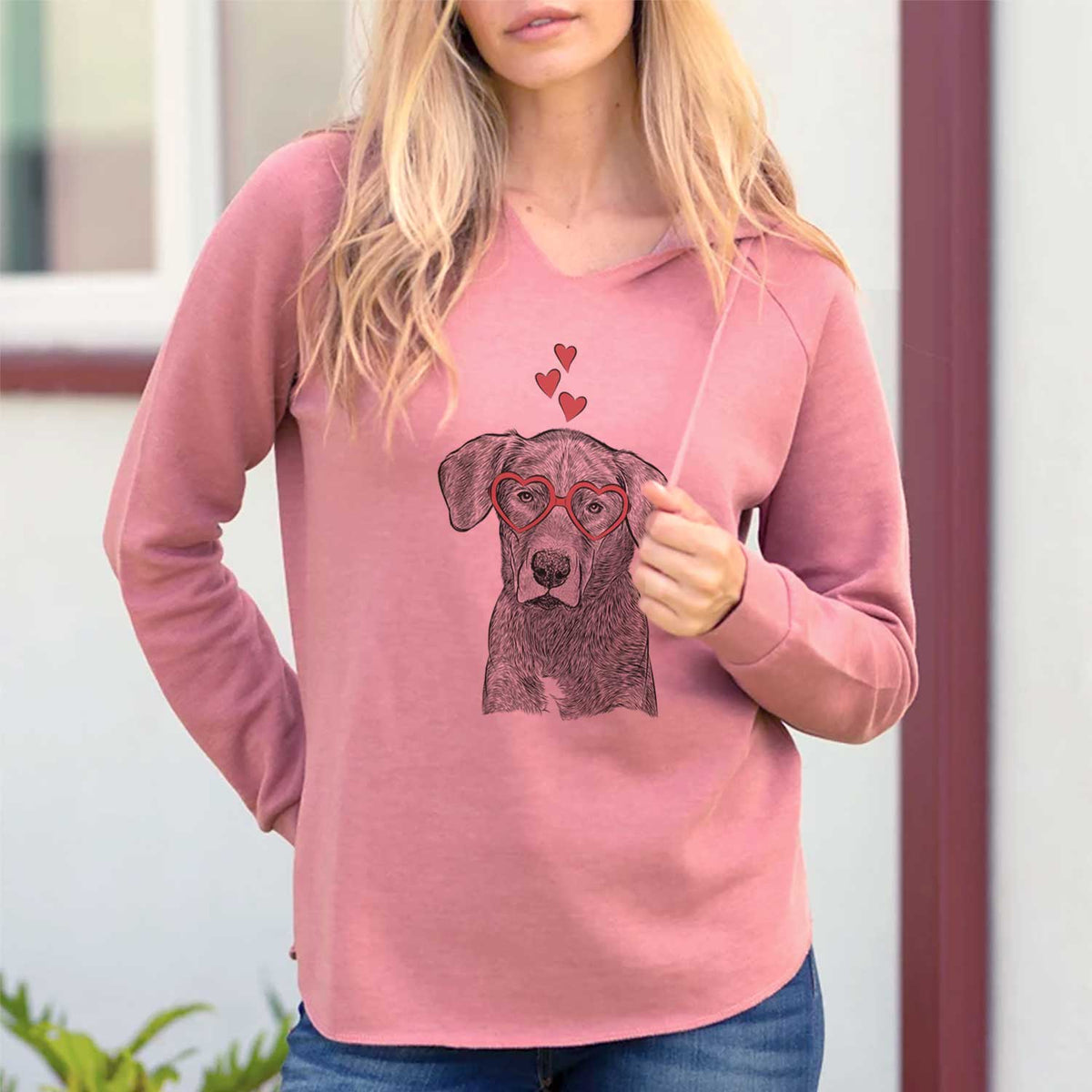 Valentine Tom the Lab Dane Mix - Cali Wave Hooded Sweatshirt
