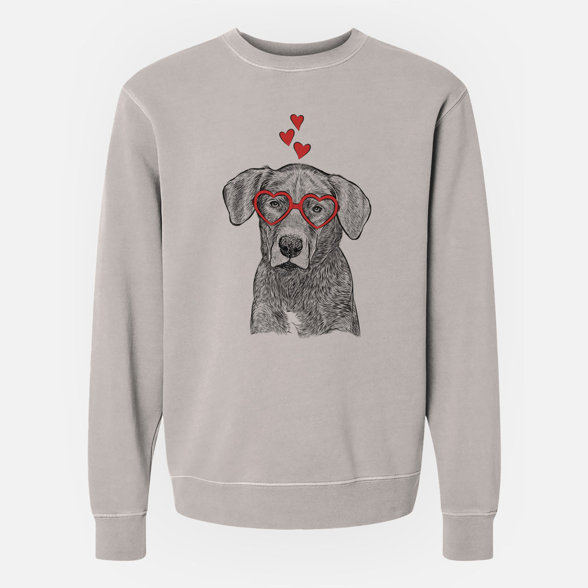 Valentine Tom the Lab Dane Mix - Unisex Pigment Dyed Crew Sweatshirt