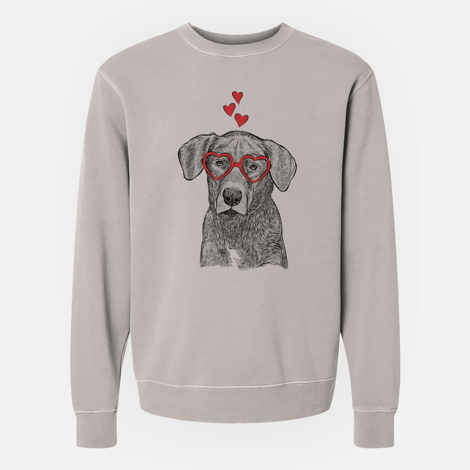Valentine Tom the Lab Dane Mix - Unisex Pigment Dyed Crew Sweatshirt