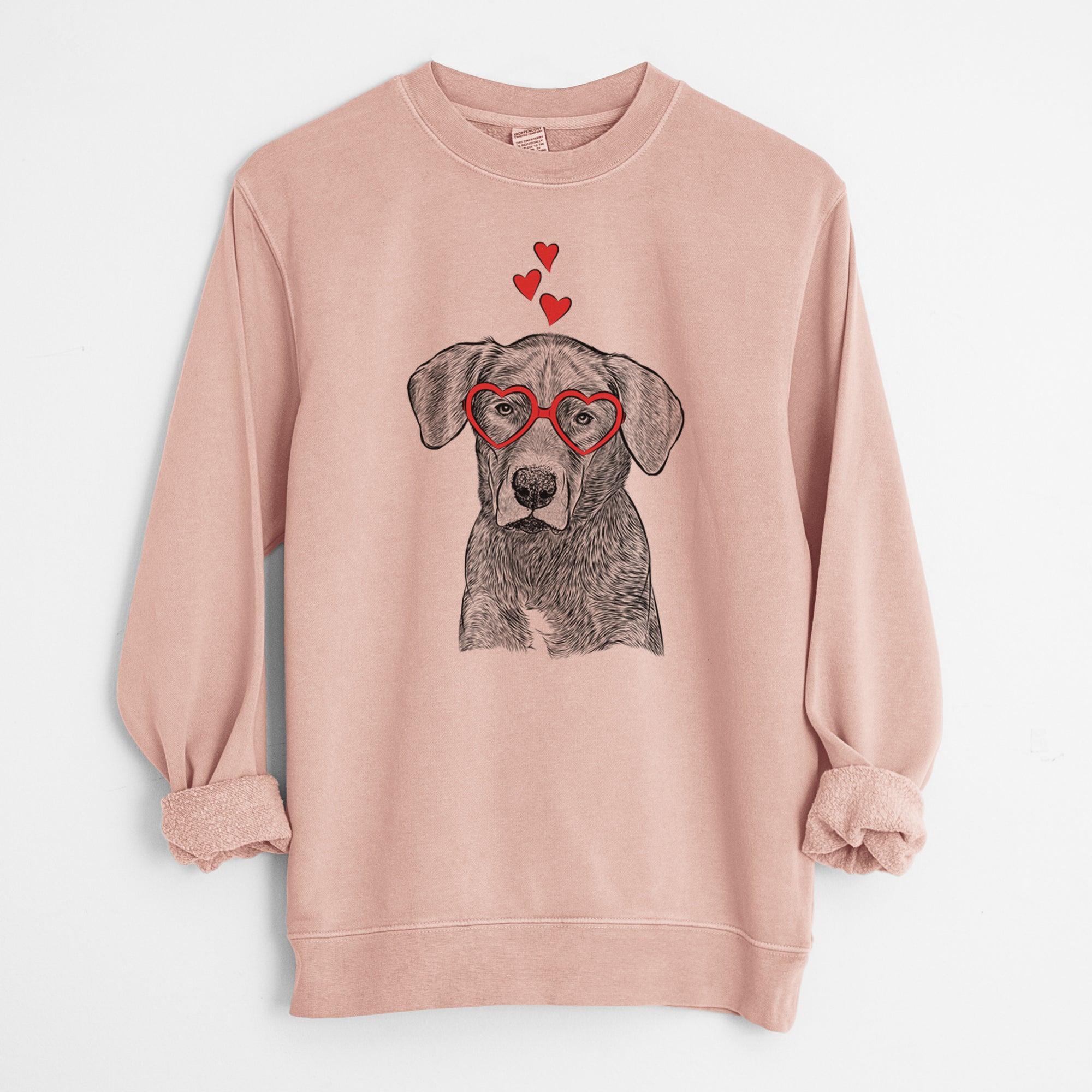 Valentine Tom the Lab Dane Mix - Unisex Pigment Dyed Crew Sweatshirt