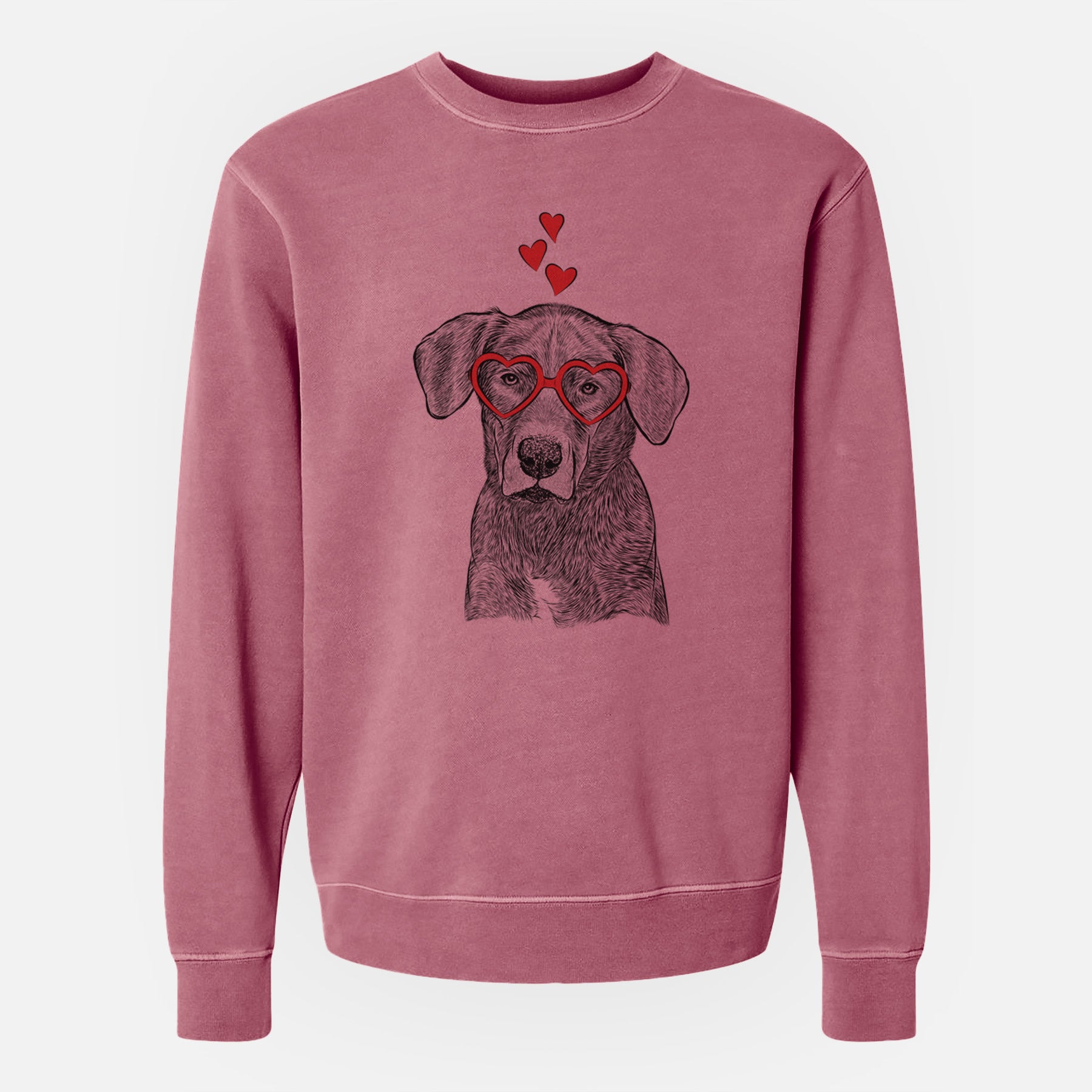 Valentine Tom the Lab Dane Mix - Unisex Pigment Dyed Crew Sweatshirt