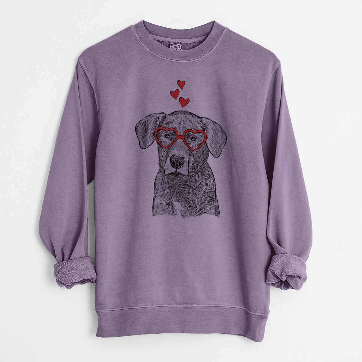 Valentine Tom the Lab Dane Mix - Unisex Pigment Dyed Crew Sweatshirt