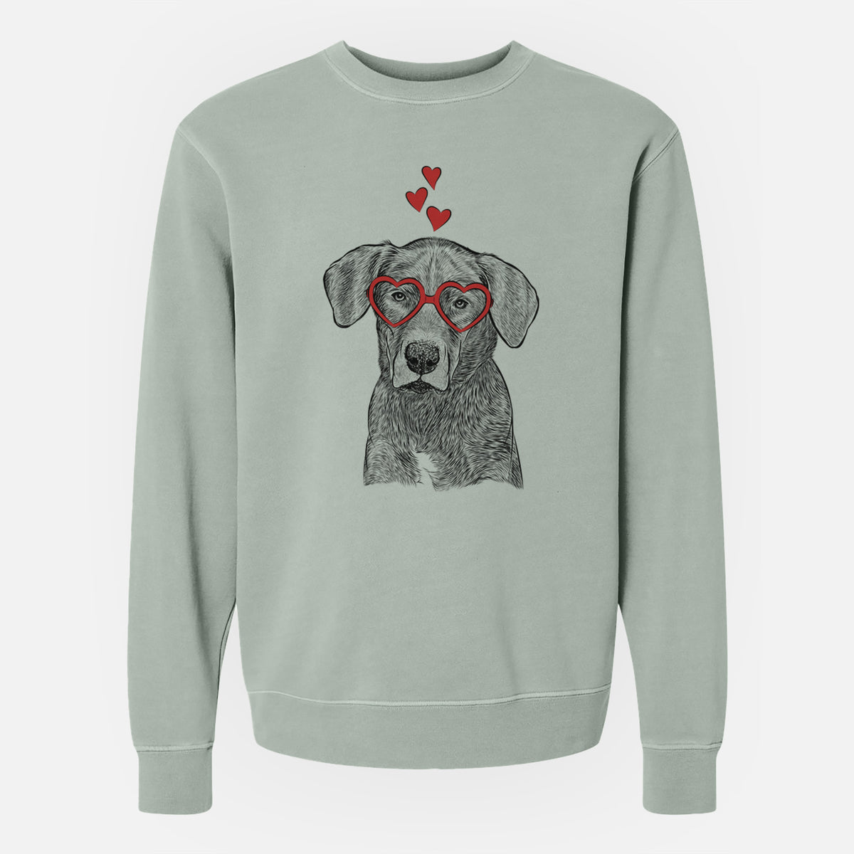 Valentine Tom the Lab Dane Mix - Unisex Pigment Dyed Crew Sweatshirt