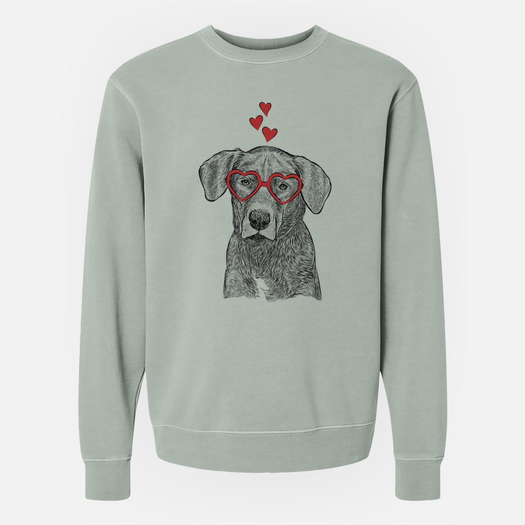 Valentine Tom the Lab Dane Mix - Unisex Pigment Dyed Crew Sweatshirt