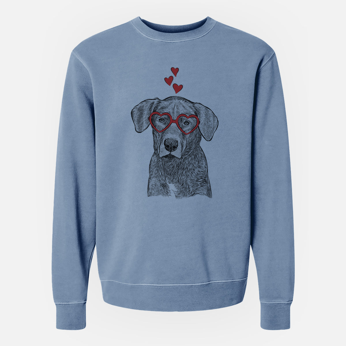 Valentine Tom the Lab Dane Mix - Unisex Pigment Dyed Crew Sweatshirt