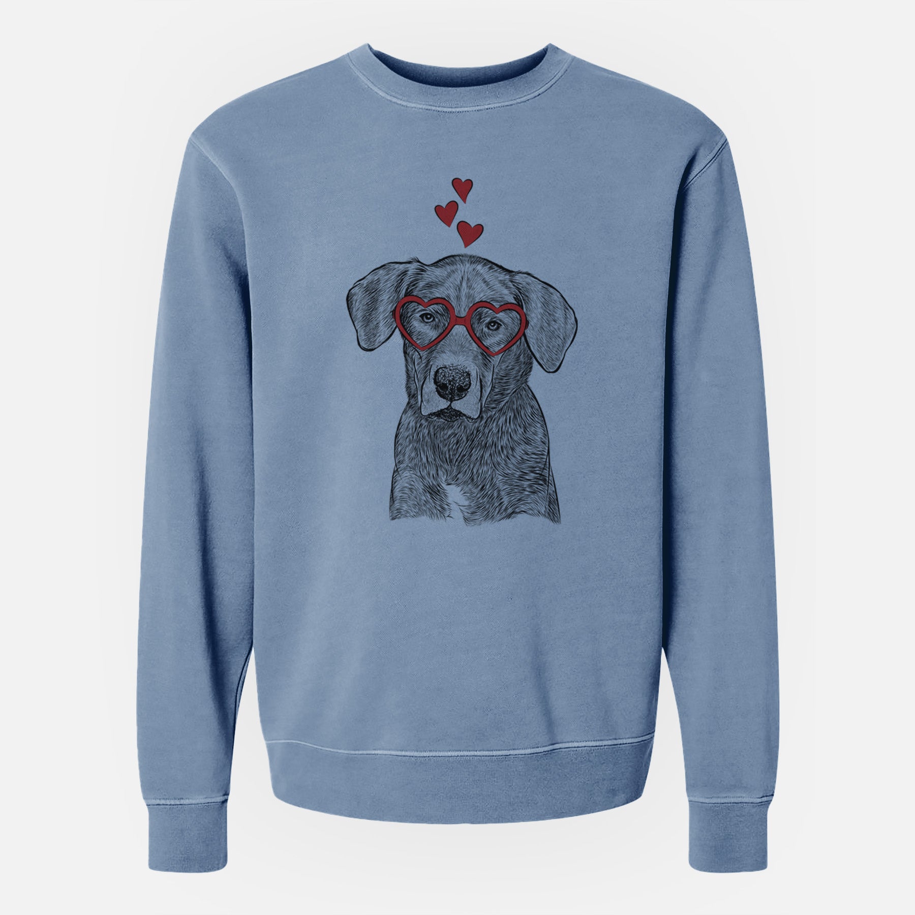 Valentine Tom the Lab Dane Mix - Unisex Pigment Dyed Crew Sweatshirt