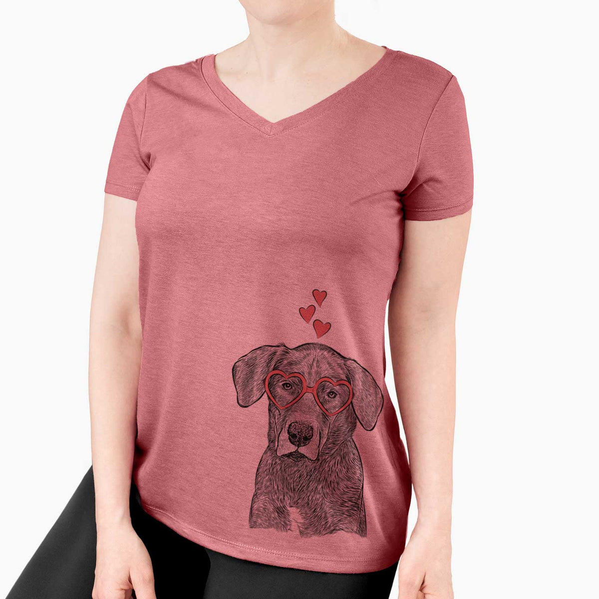 Valentine Tom the Lab Dane Mix - Women's V-neck Shirt