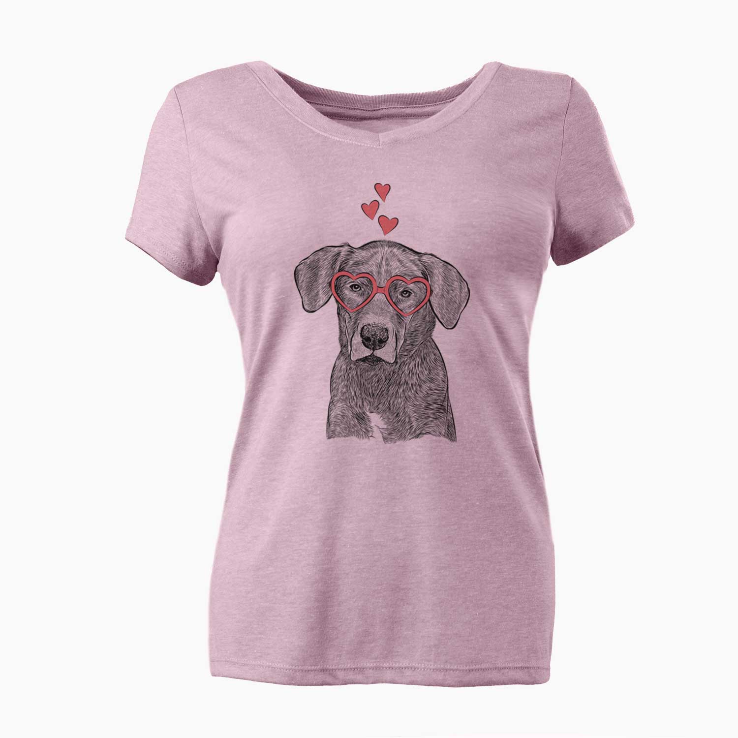 Valentine Tom the Lab Dane Mix - Women's V-neck Shirt