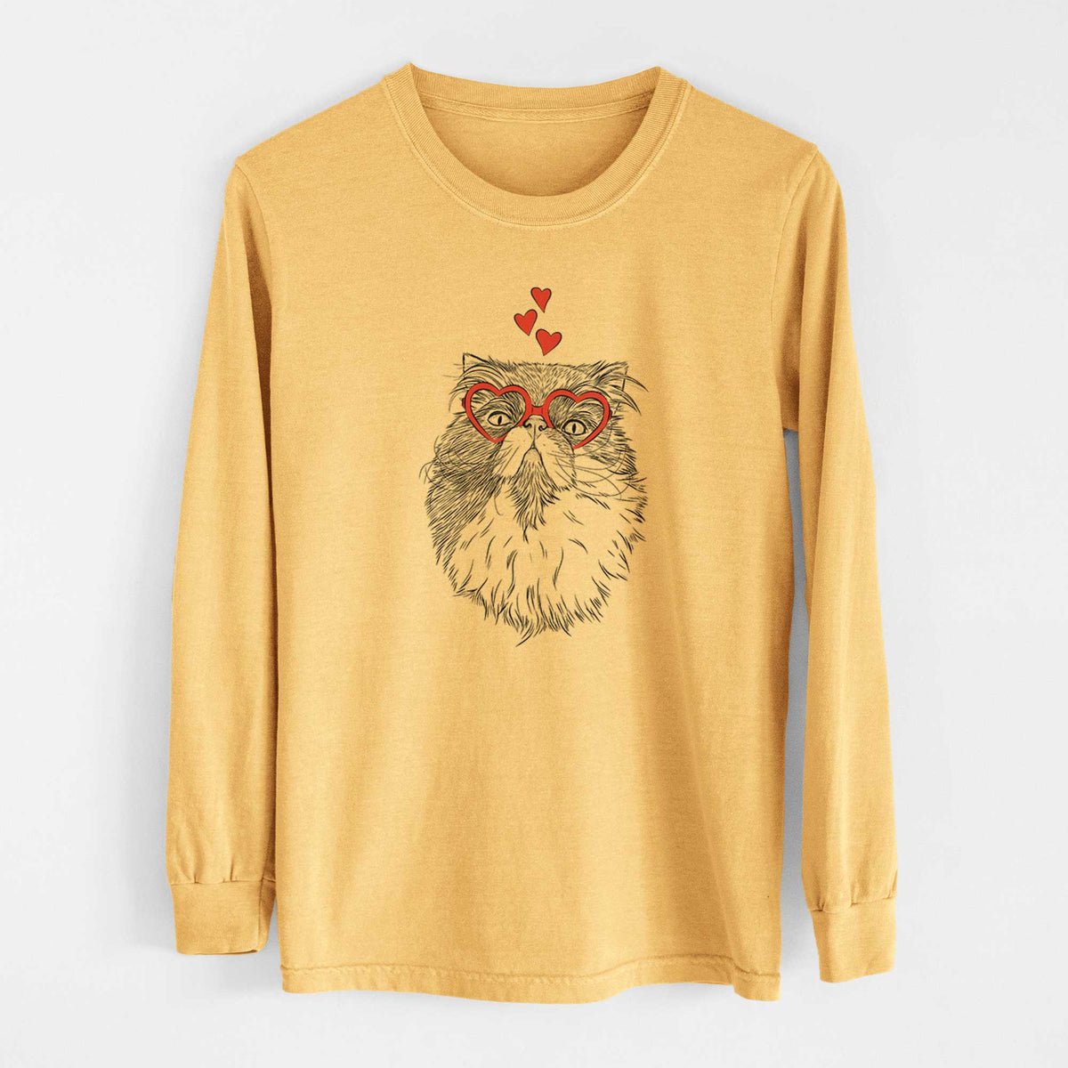 Valentine Tookie the Perisan Cat - Heavyweight 100% Cotton Long Sleeve