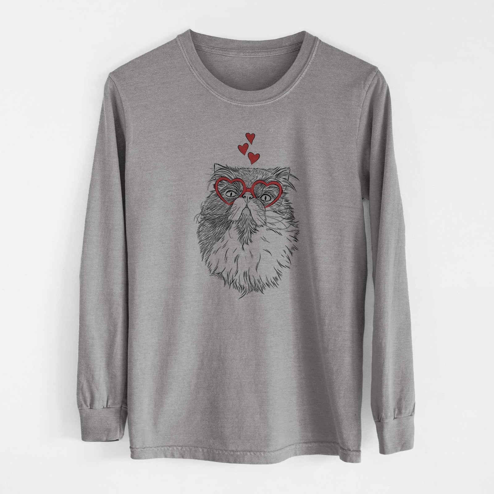 Valentine Tookie the Perisan Cat - Heavyweight 100% Cotton Long Sleeve