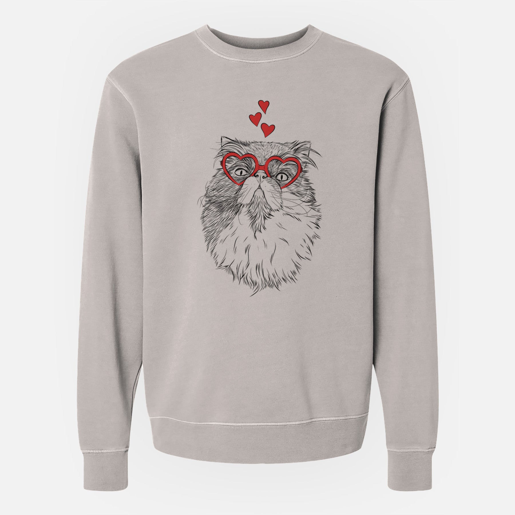 Valentine Tookie the Perisan Cat - Unisex Pigment Dyed Crew Sweatshirt