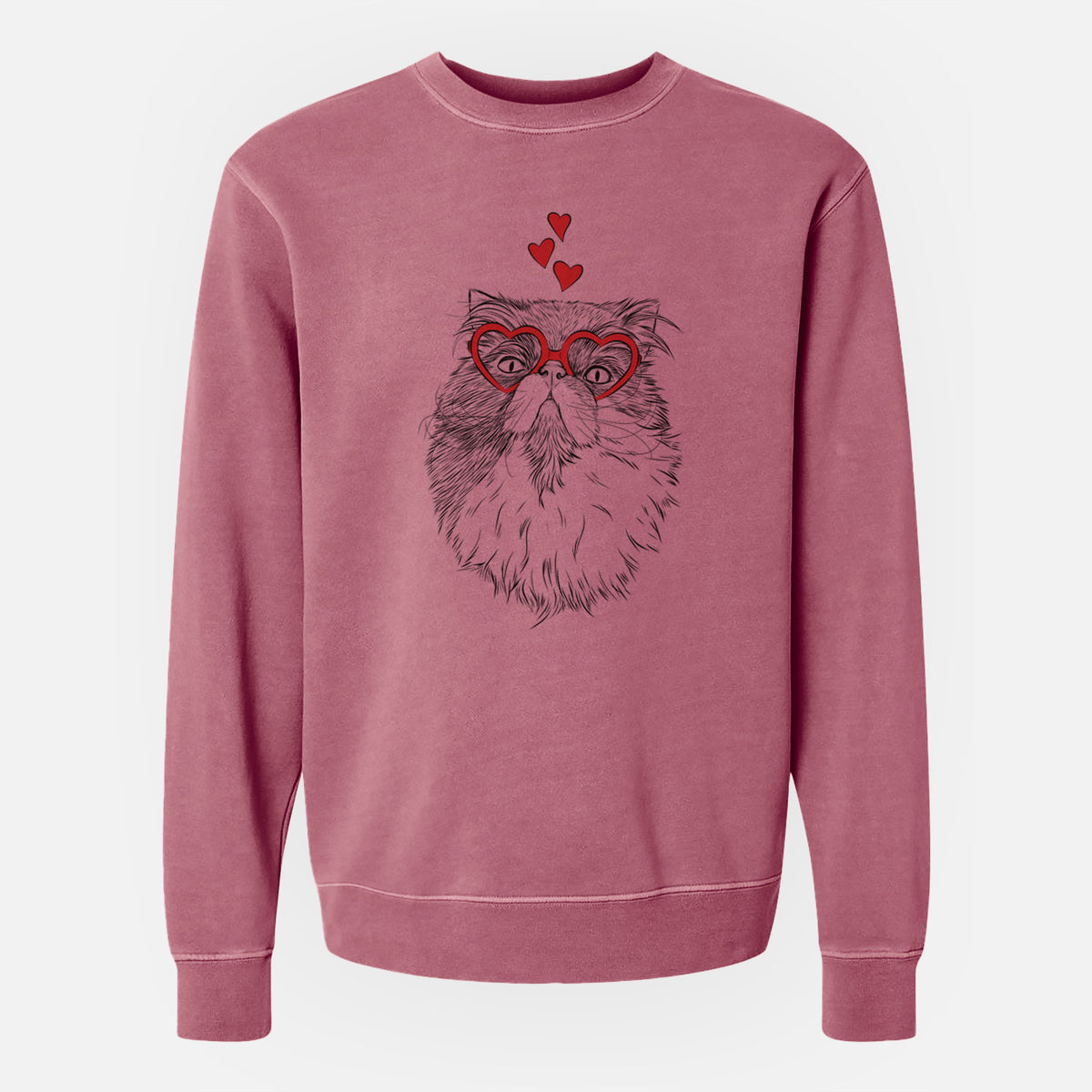 Valentine Tookie the Perisan Cat - Unisex Pigment Dyed Crew Sweatshirt