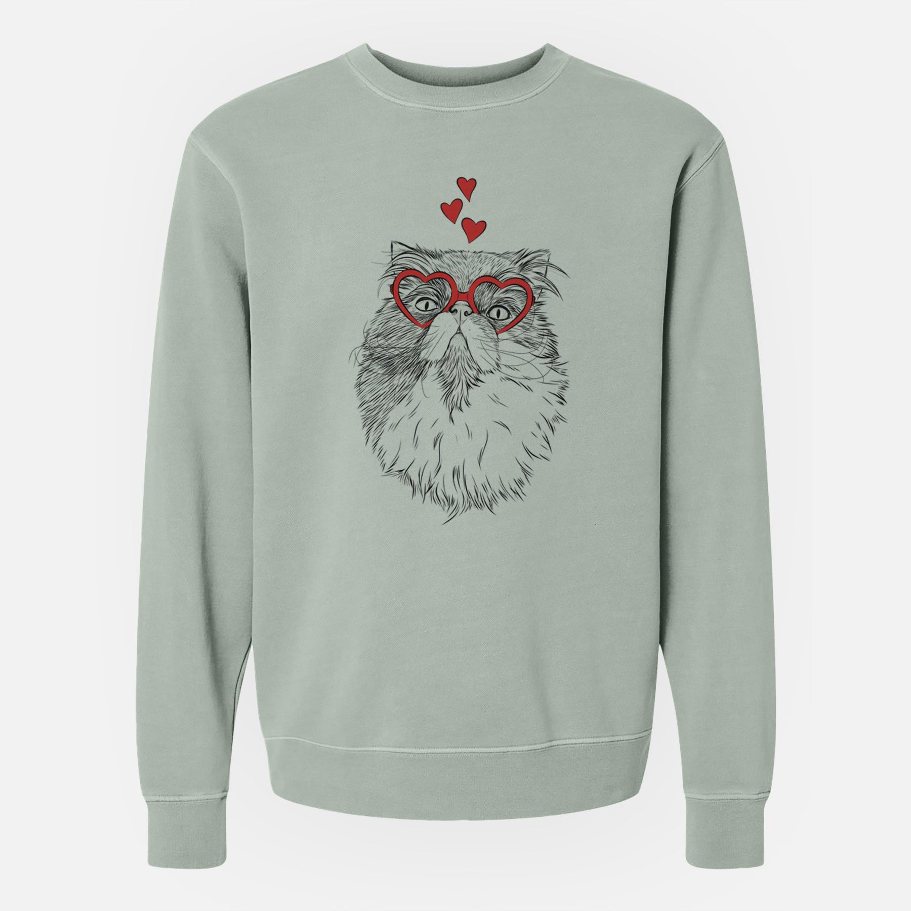 Valentine Tookie the Perisan Cat - Unisex Pigment Dyed Crew Sweatshirt