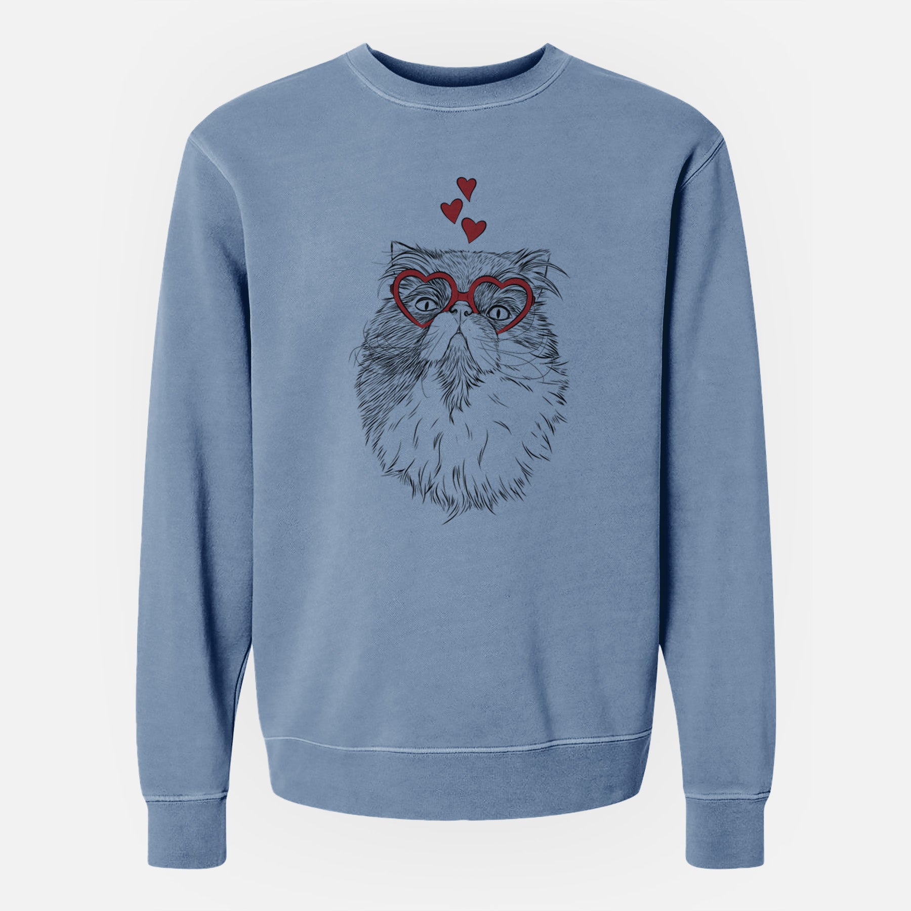 Valentine Tookie the Perisan Cat - Unisex Pigment Dyed Crew Sweatshirt