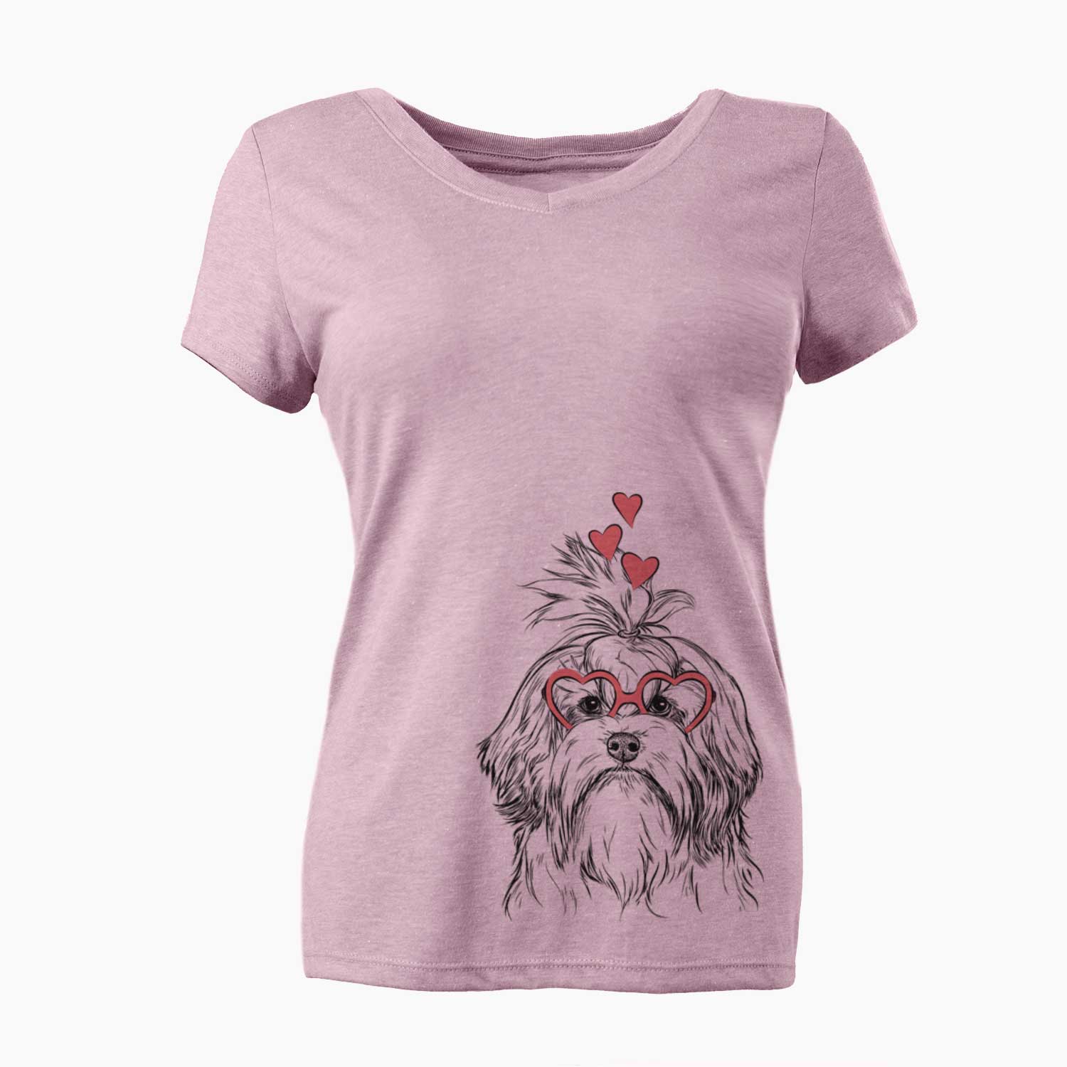 Valentine Tootsie the Lowchen - Women's V-neck Shirt