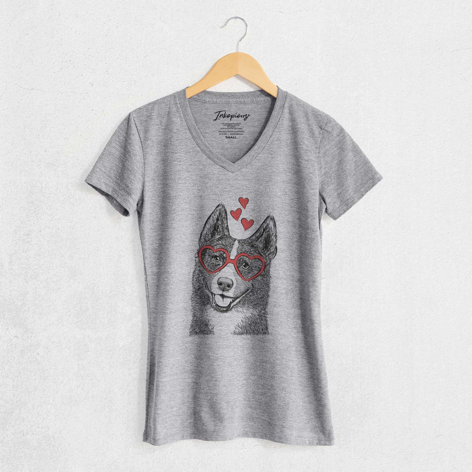 Valentine Tosca the Karelian Bear Dog - Women's V-neck Shirt