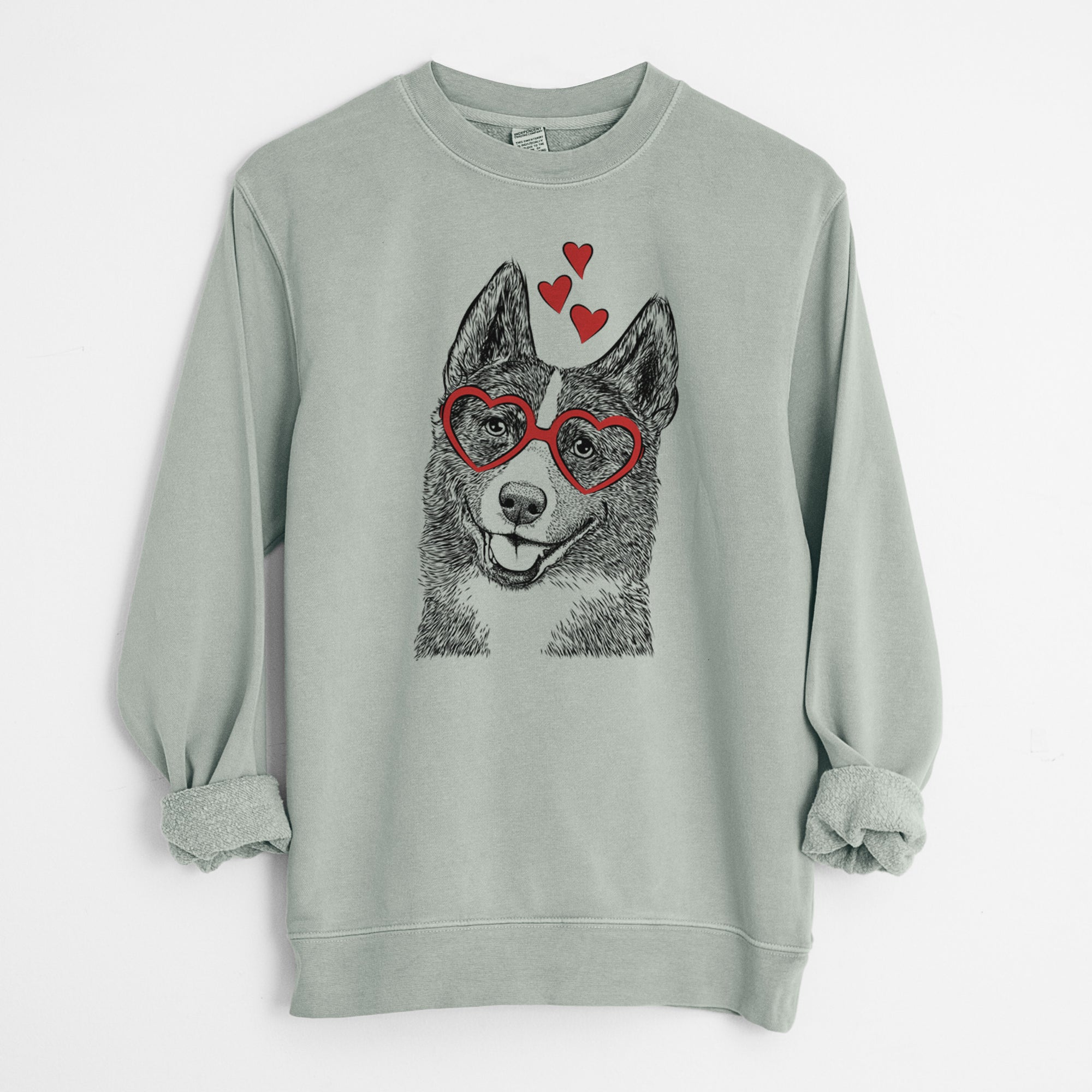 Valentine Tosca the Karelian Bear Dog - Unisex Pigment Dyed Crew Sweatshirt