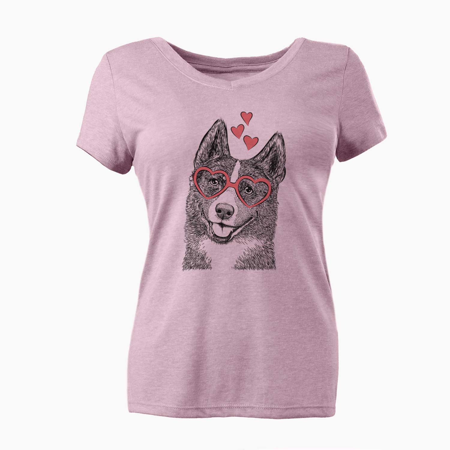 Valentine Tosca the Karelian Bear Dog - Women's V-neck Shirt