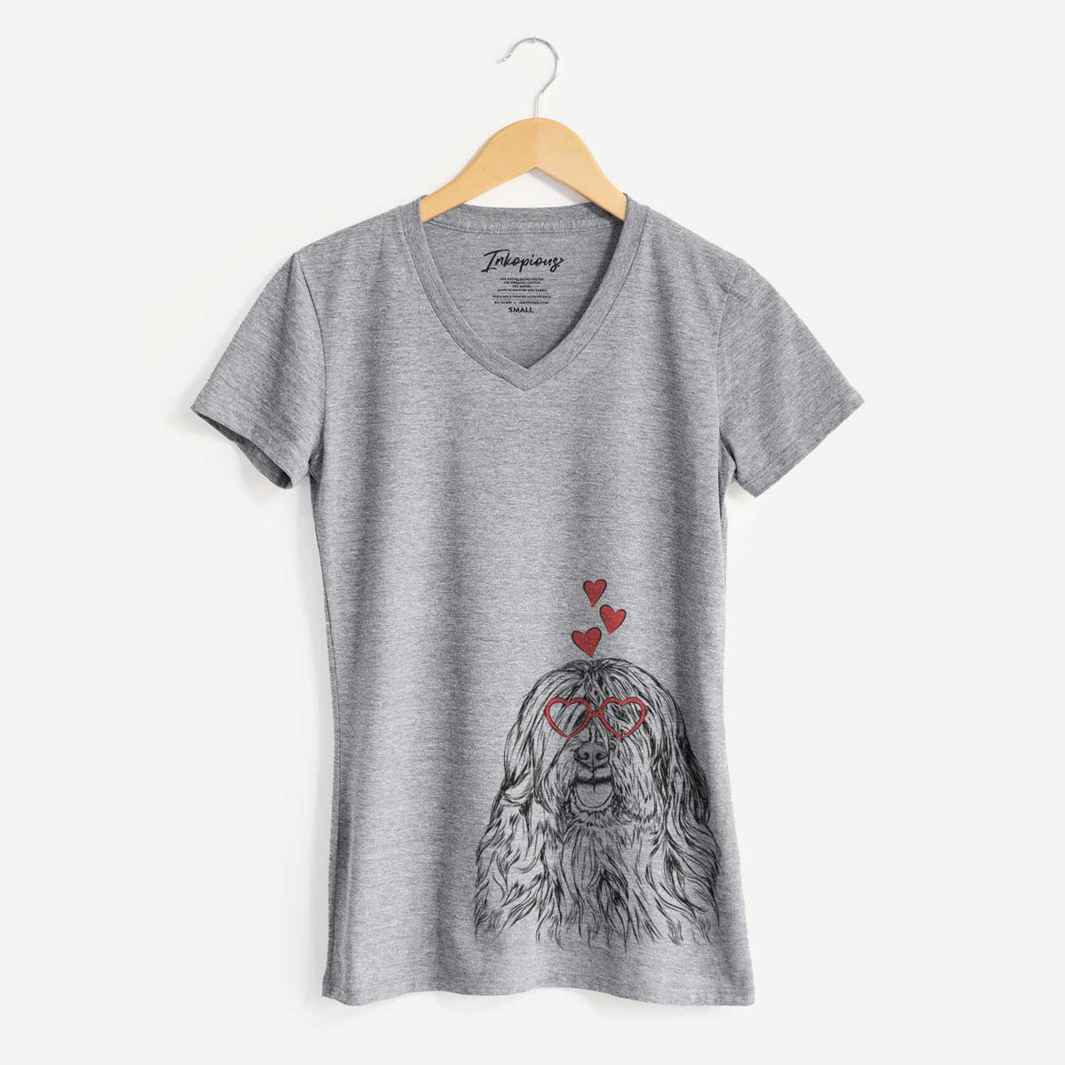 Valentine Trinket the Tibetan Terrier - Women's V-neck Shirt