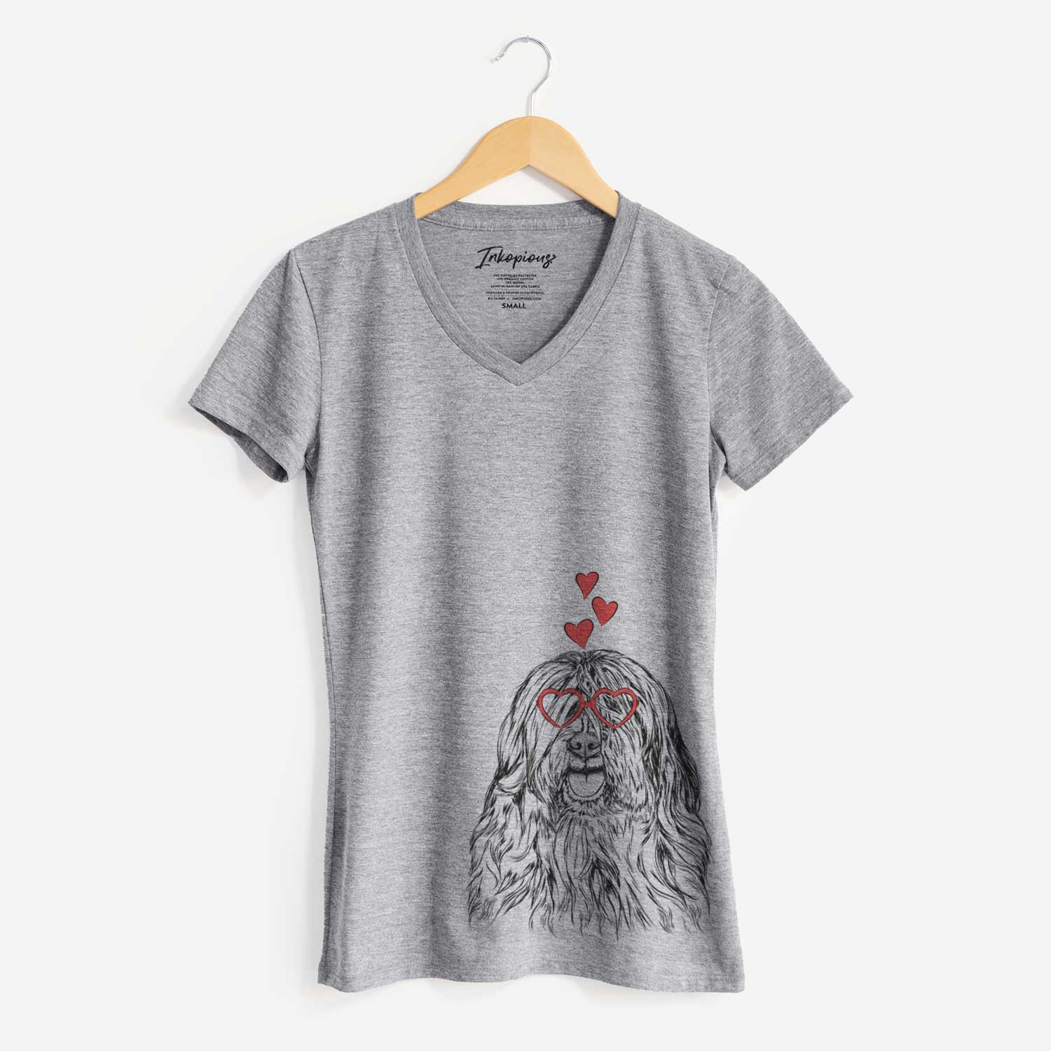 Valentine Trinket the Tibetan Terrier - Women's V-neck Shirt