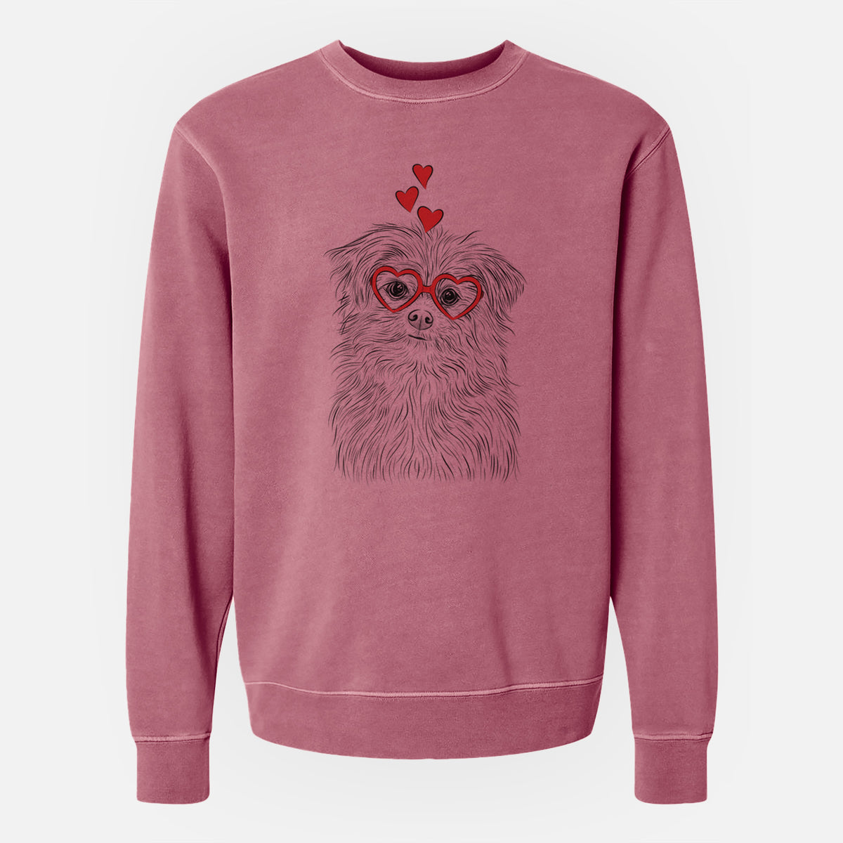 Valentine Trixie the Terrier Mix - Unisex Pigment Dyed Crew Sweatshirt