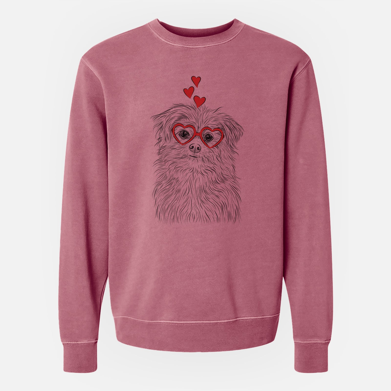 Valentine Trixie the Terrier Mix - Unisex Pigment Dyed Crew Sweatshirt