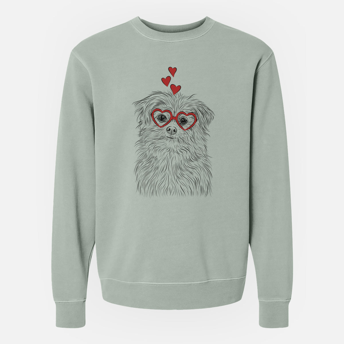 Valentine Trixie the Terrier Mix - Unisex Pigment Dyed Crew Sweatshirt