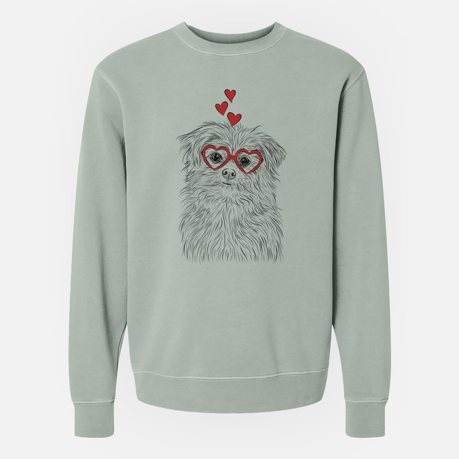 Valentine Trixie the Terrier Mix - Unisex Pigment Dyed Crew Sweatshirt