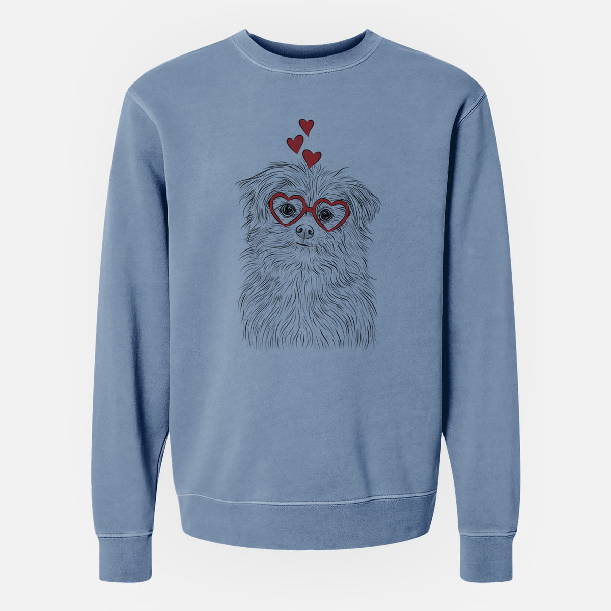 Valentine Trixie the Terrier Mix - Unisex Pigment Dyed Crew Sweatshirt