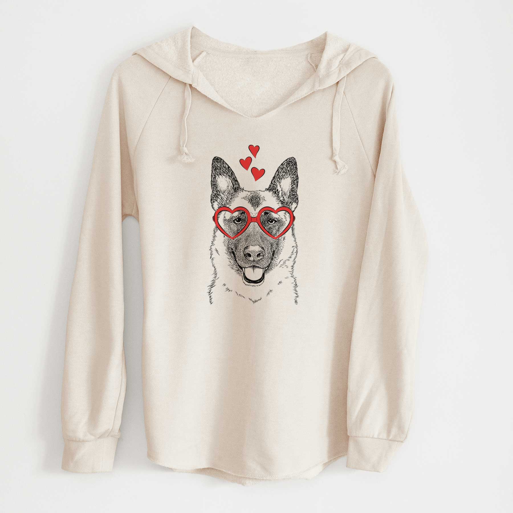 Valentine Trooper the German Shepherd - Cali Wave Hooded Sweatshirt