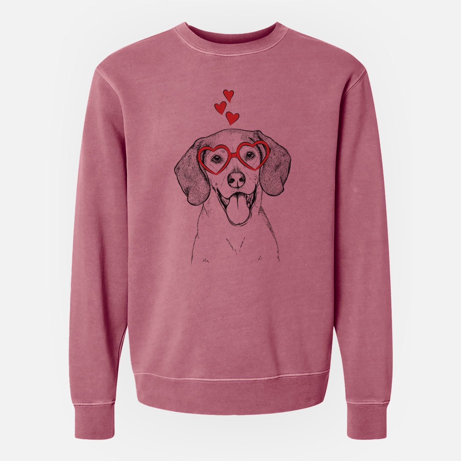 Valentine Trooper the Hound Mix - Unisex Pigment Dyed Crew Sweatshirt