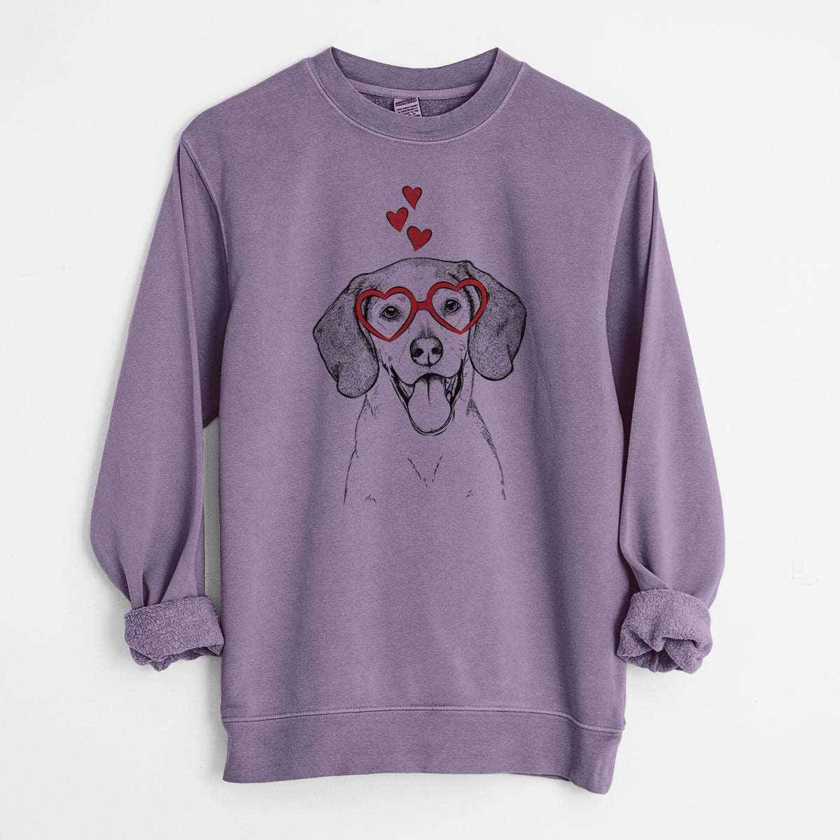 Valentine Trooper the Hound Mix - Unisex Pigment Dyed Crew Sweatshirt