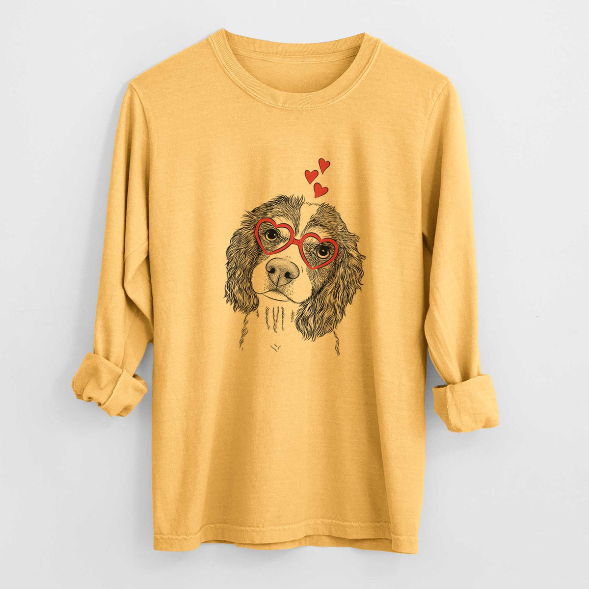 Valentine Truman the Cavalier King Charles Spaniel - Heavyweight 100% Cotton Long Sleeve