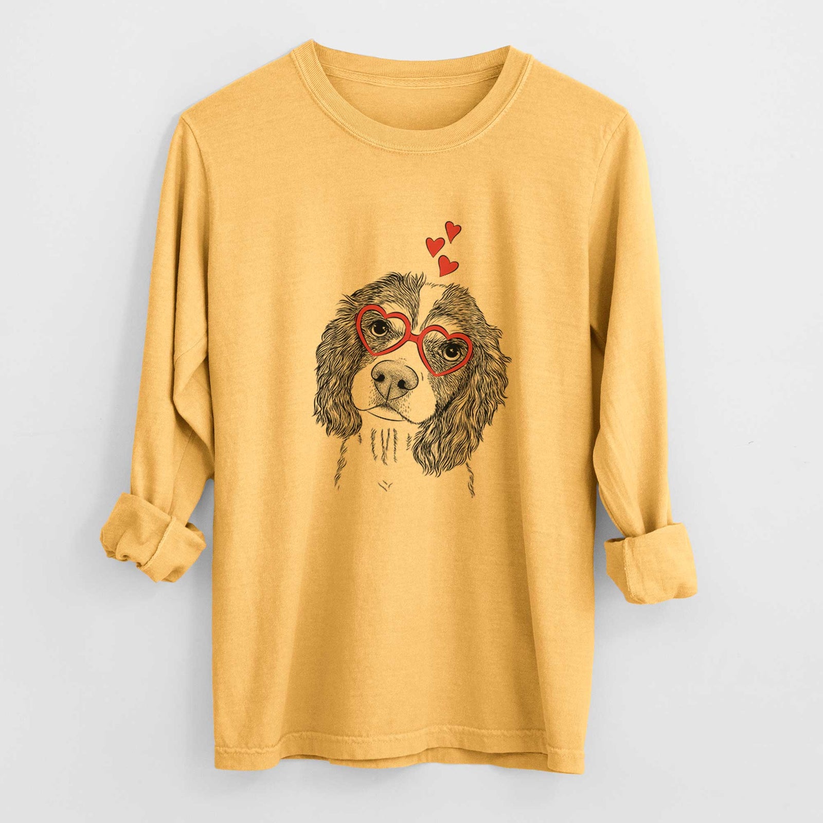Valentine Truman the Cavalier King Charles Spaniel - Heavyweight 100% Cotton Long Sleeve