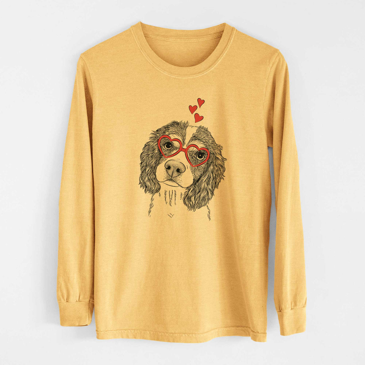 Valentine Truman the Cavalier King Charles Spaniel - Heavyweight 100% Cotton Long Sleeve