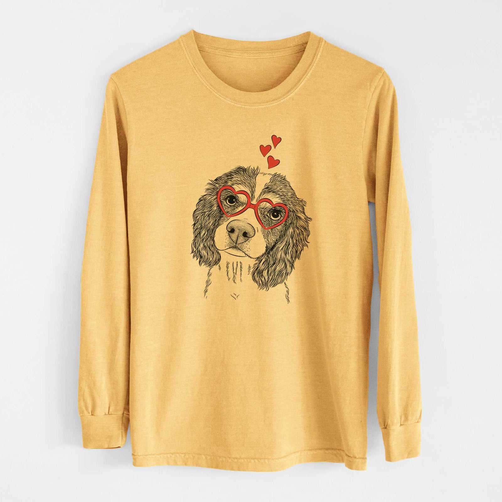 Valentine Truman the Cavalier King Charles Spaniel - Heavyweight 100% Cotton Long Sleeve
