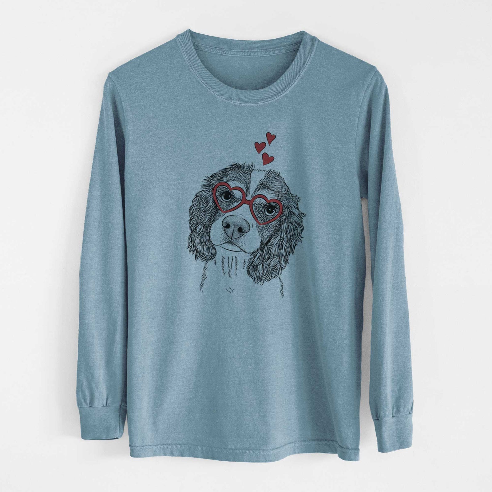 Valentine Truman the Cavalier King Charles Spaniel - Heavyweight 100% Cotton Long Sleeve