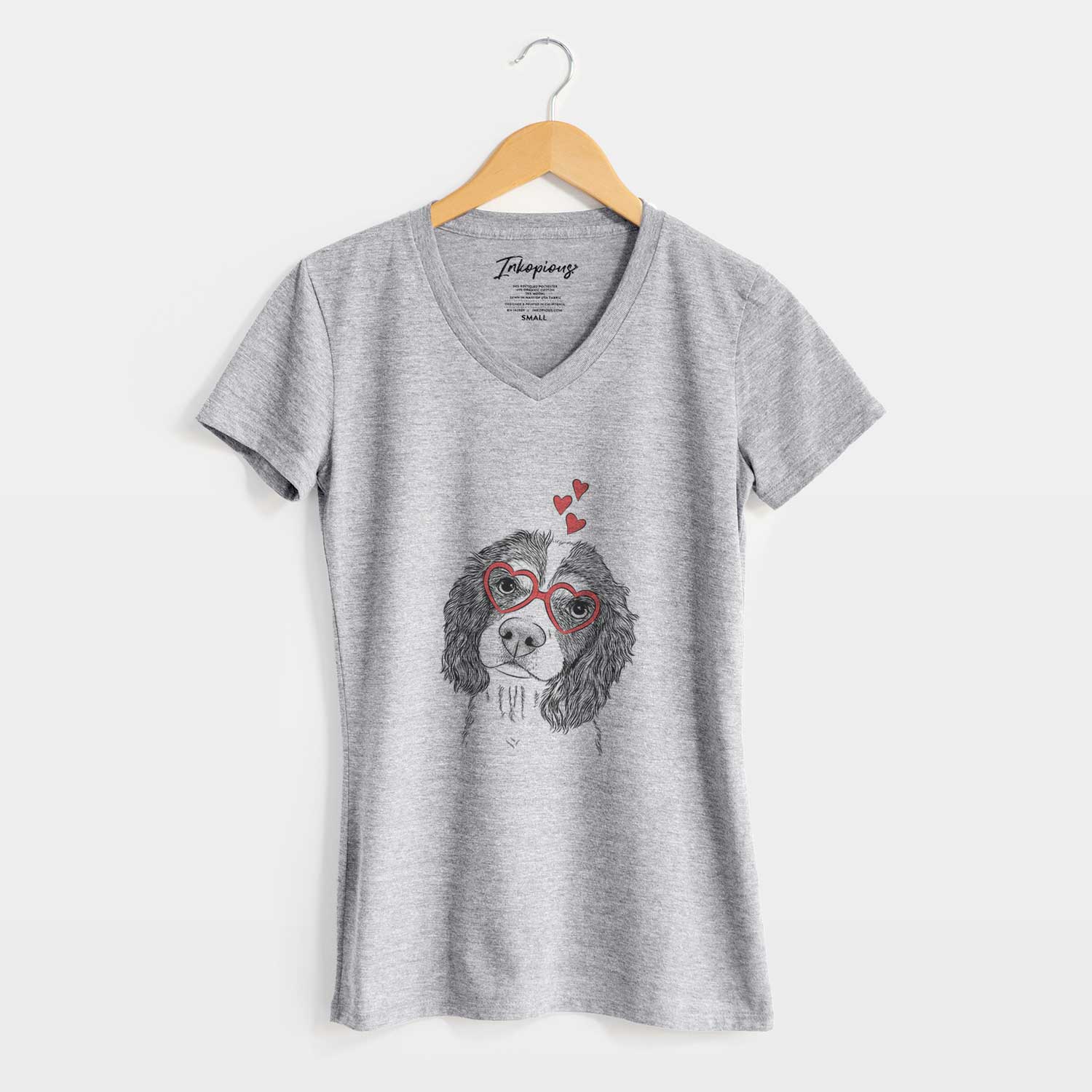 Valentine Truman the Cavalier King Charles Spaniel - Women's V-neck Shirt