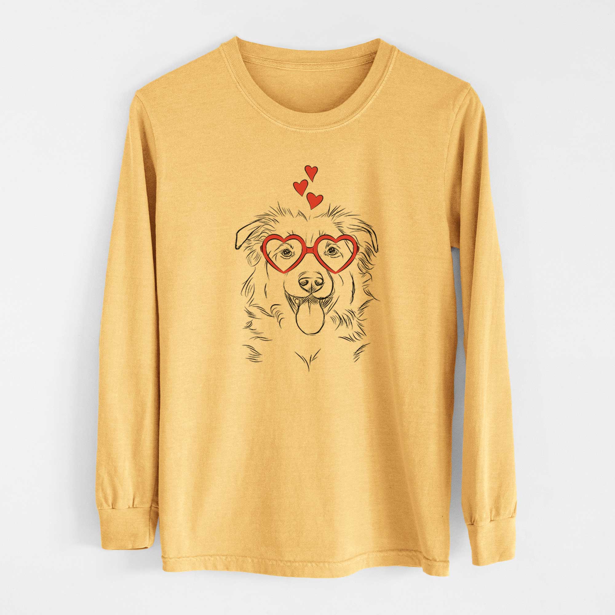 Valentine Tucker the Collie Shepherd - Heavyweight 100% Cotton Long Sleeve