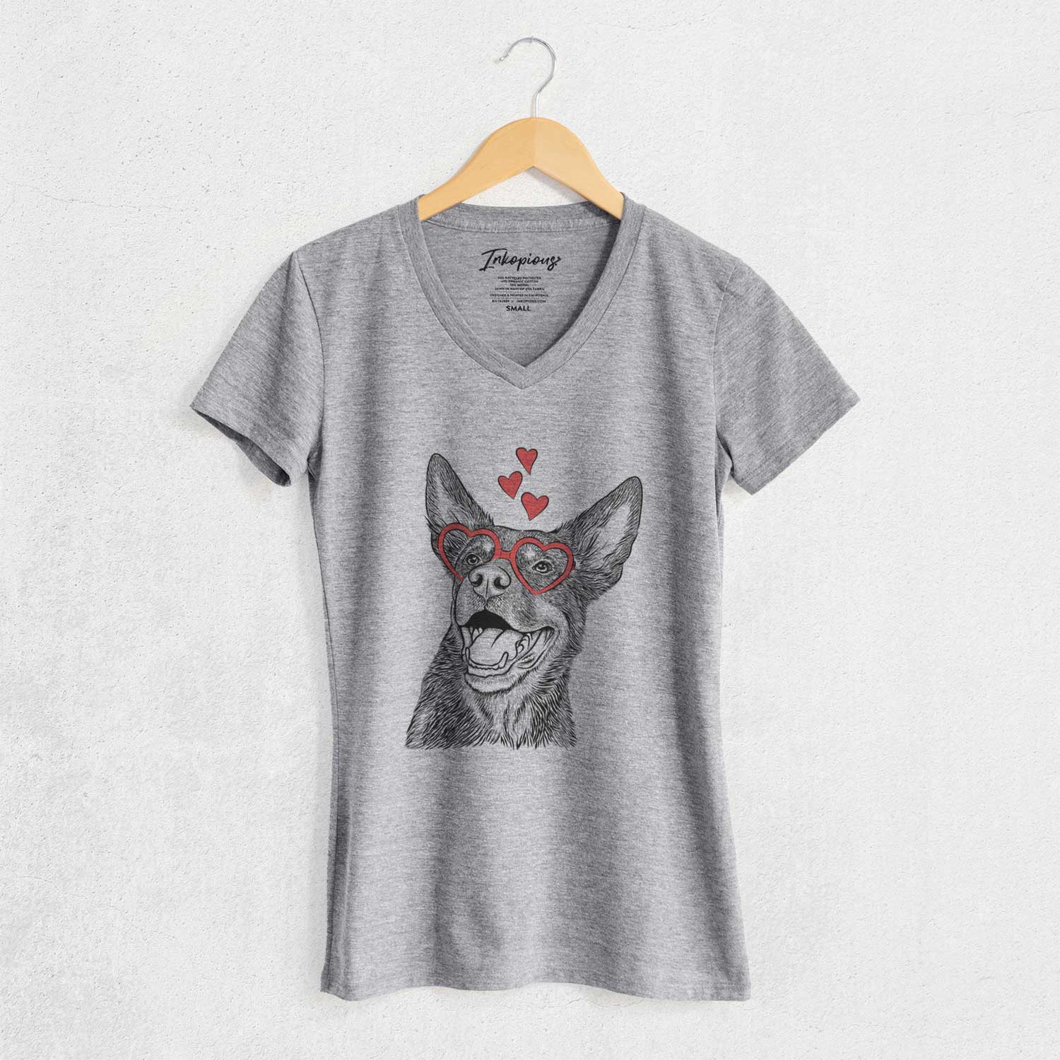 Valentine Tucker the Australian Kelpie - Women's V-neck Shirt