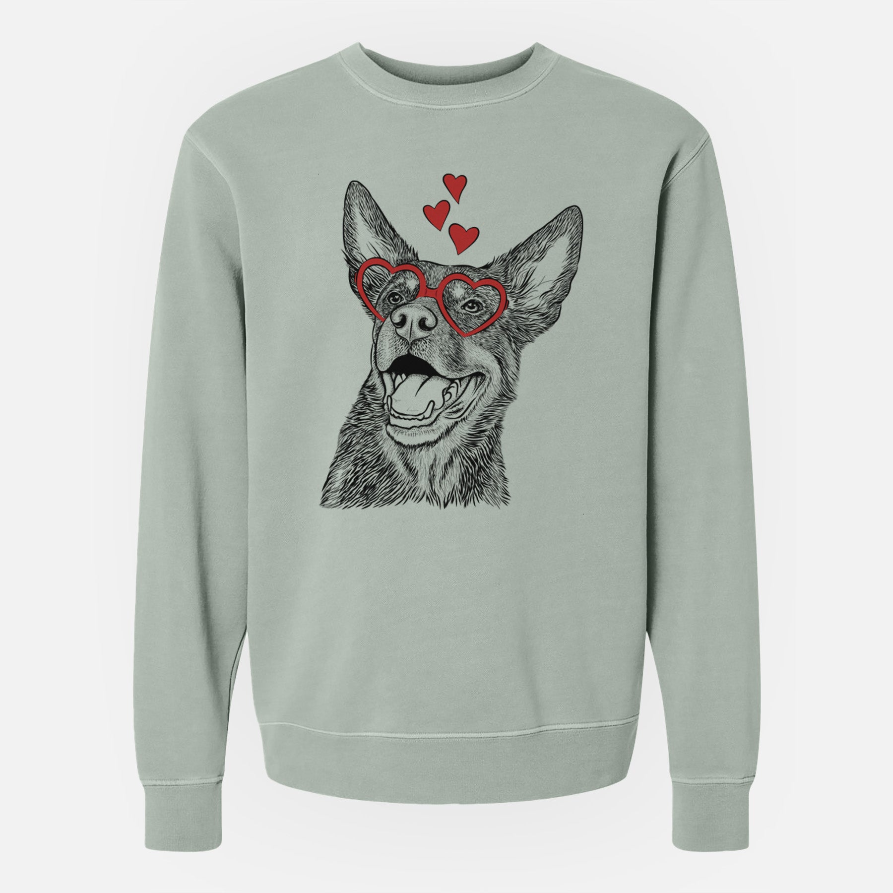 Valentine Tucker the Australian Kelpie - Unisex Pigment Dyed Crew Sweatshirt